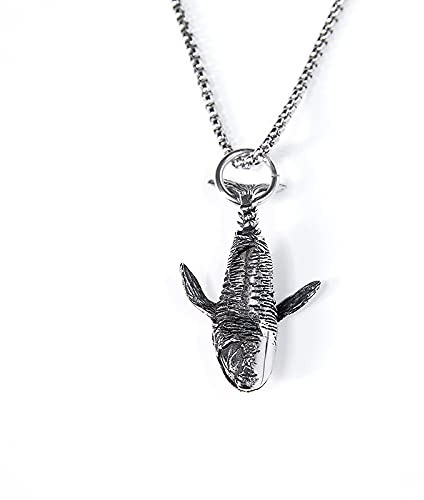 southbankstore Silber Edelstahl Wal Anhänger Herren Vintage Gothic Tier Schmuck, Zink
