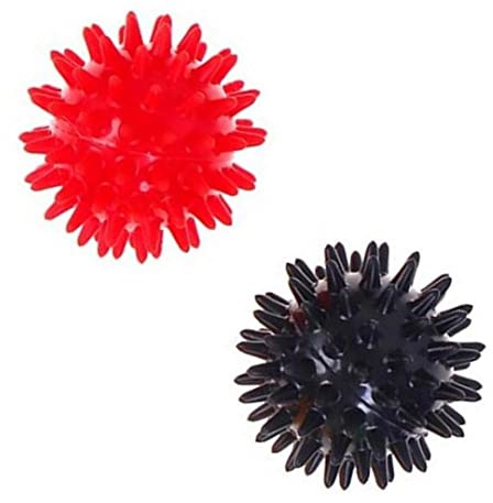 Stachelige Massagebälle, 2 Stück Ganzkörper-Hartstachel-Massage-Stressball Fitness-Sport-Übungsball Igel Sensorisches Training Greifen Sie den Ball