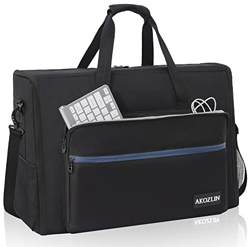 AKOZLIN LCD Screens/TVs(up to 2) Transport Tote Bag for 24 Displays Padded Monitor Carrying Case (NOT FOR IMAC) Travel Bag With Shoulder Strap,Large Accessories Pocket