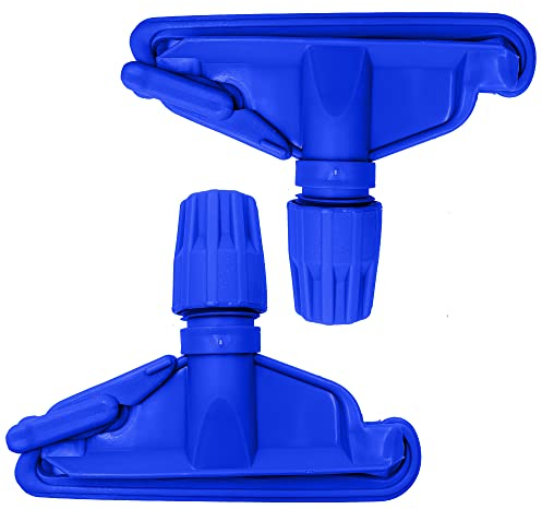 Kentucky Mop Head Clip Colour Coded, Pack of 2 Plastic Kentucky Mop Clip for Secured Attachment Between Mop Heads Replacement and Kentucky Mop Handle (Blue)