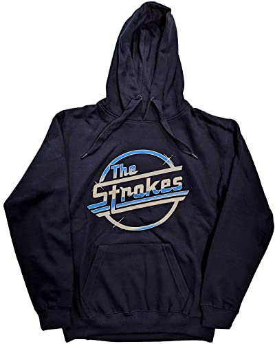 The Strokes Hoodie OG Magna Band Logo Official Unisex Navy Blue Pullover S