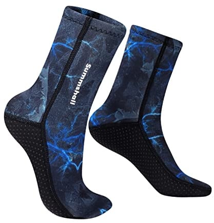 Summshall Neoprensocken, 3MM Neopren Socken Damen Herren Thermo Schwimmsocken Beachvolleyball socken Wattsocken Tauchsocken für Wassersport Schnorcheln Surfen