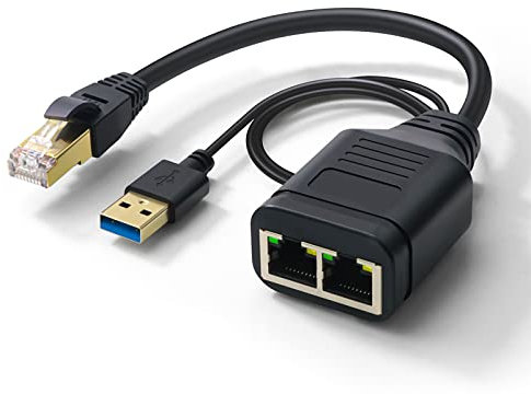 Ethernet Splitter 1 to 2 Internet Splitter - RJ45 Female to Dual Female Network Divider, 100Mbps High Speed LAN Distributor Connector for Router, TV Box, Computer, Laptop (True Network Splitter)