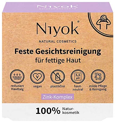 NIYOK Feste Gesichtsreinigung, Zink-Komplex, 80g (3er Pack)