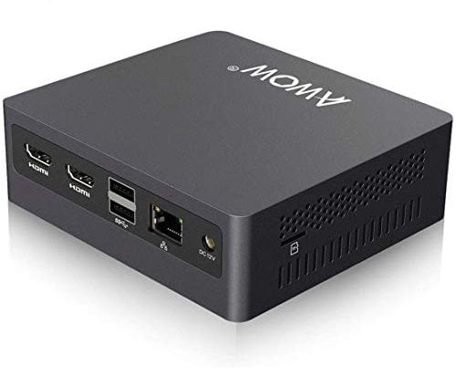 AWOW Mini PC Celeron N3450 8GB DDR4, 128GB M.2 SATA SSD, Mini Desktop Computer, AL34 Micro PC, 4K HD, Dual HDMI 1.4, 2.4G/5G Dual WiFi, Gigabit Ethernet, 4 X USB, BT 4.2