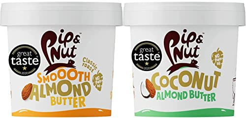 Pip & Nut - Smooth Almond Butter (1kg) | Natural Nut Butter, No Palm Oil, No Added Sugar, Hi-Oleic Almonds & - Coconut Almond Butter (1kg) | Natural Nut Butter, No Palm Oil