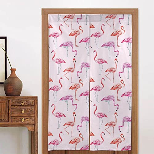 BAFAFA Bedruckter Verdunkelungsvorhang mit Flamingo-Motiv, Türvorhang, Wandteppich, 86,4 x 142,2 cm, für Zuhause, Küche, Restaurant, Trennwand, Schattendekoration, 1 Paar