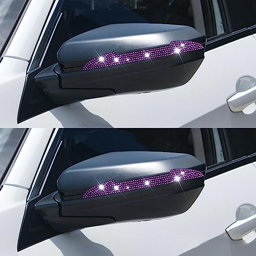 2 Stück Auto Rückspiegel Aufkleber, Auto Reflektor Aufkleber,Auto Dekoration Aufkleber,Mit Diamanten besetzte, kratzfeste und kollisionssichere Aufkleberdekoration,für die meisten Autos,Rosa