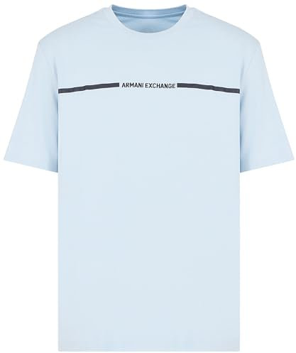 Armani Exchange Men's Regular fit, Constrast Logo line T-Shirt, XL, Celestial Blue