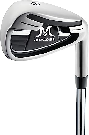 MAZEL WM-X3 Golf Single Iron Club 1,2,3, 4,5,6,7,8,9, P, S,Premium Stainless Steel Shaft, CNC Milled Face for More Spin (Silver, Single 8 Iron)