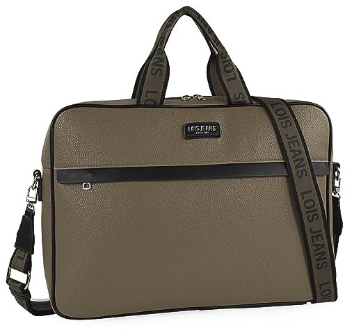 Lois - Portadocumentos y Maletín para Ordenador Portátil Mujer - Bolso de Trabajo para Laptop 15,6 Pulgadas, Taupe