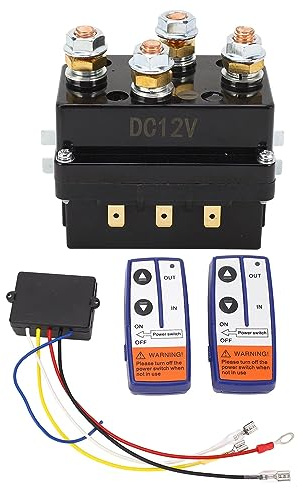 Kit de Relais de Treuil 12 V 500 A Télécommande, Bobine en Laiton Haute Puissance, Largement utilisé pour les VTT, Motoneiges, Tondeuses
