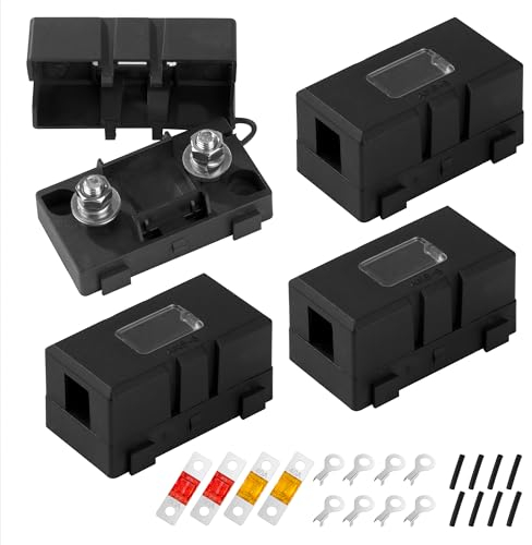 ANS Porte-Fusible de Voiture Boîte à Fusibles Midi avec Fusibles 40A 50A et 8 Bornes pour Voitures Camions Véhicules 4 Pièces