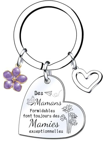 LKJHGF Cadeaux Mamie Porte-clés Mamies Formidables Mamie Exceptionnelles - Porte-clés pour Annonce Grossesse marraine Naissance Enfant idée Cadeau Annonce bébé Fille garçon