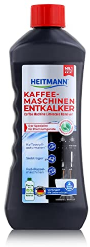HEITMANN Kaffeemaschinen Entkalker 250 ml - Kalklöser für Kaffeevollautomaten, Siebträger, Kapselmaschinen und Padmaschine - Materialschonend, Geruchsneutral - Zwei Anwendungen