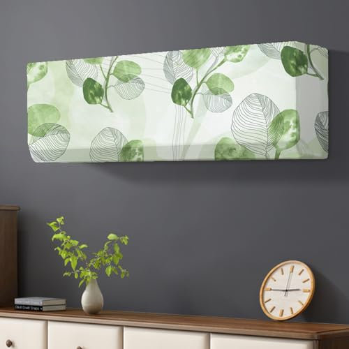 Morbuy 2 pièces Housse Élastique Climatiseur, Coque de Protection Climatiseur Couvre, Intérieur Couvercle du Climatiseur, Cache-Poussière Air Conditionné (Feuille)