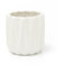 Carousel Home White Ceramic Ribbed Cachepot Indoor Flower Pot - Contemporary White Geometric Planter - Small
