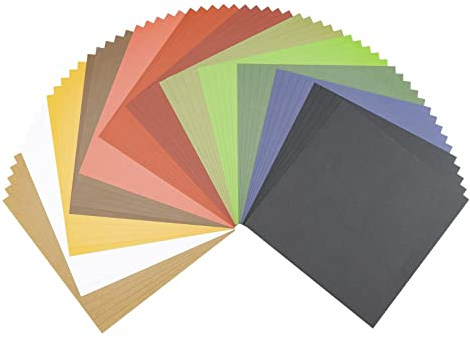 Florence Tonkarton Weihnachten - Bastelkarton 30,5 x 30,5 cm - Bastelpapier 12 x 5 mit 12 Farben - Scrapbook Papier für Karten Basteln, Stanzen und Papierbasteleien - Bastelset Glatt