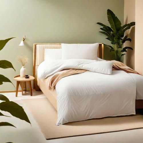 QZY Bettwäsche 135x200 cm Super Weiche 100% gebürstetes Mikrofaser mit Einer Qualität von 110 g/m²,1 Kopfkissenbezug 40x80 cm Hell Beige