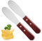 OurLeeme Buttermesser für Käse, 2er-Pack Butterschneider aus Edelstahl mit gezackter Kante,Holzgriff Butterspatel Küchenhelfer für die Herstellung von Gebäck mit kalter Buttermarmelade