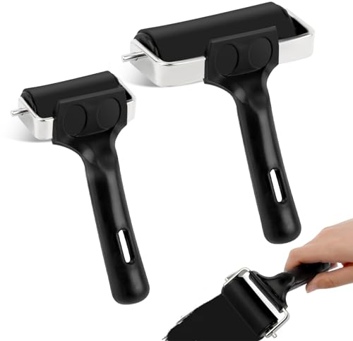 2 Stück Gummiwalze Gummi Brayer Roller Hartgummiwalze Gummiwalze Roller,Art Craft Ölgemälde Tool Gummiwalz,für Blockdruck Handwerk,Stempeln,Drucken,Kunsthandwerk,Tapeten