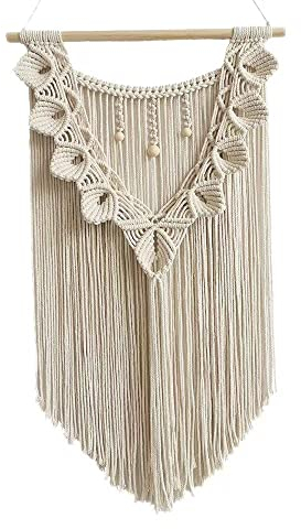 Hibisaws Makramee 70cm (W) x 40cm (H) Wandteppich Boho, Große, Handgewebt, Schlafzimmer Wanddeko ,Balkon Dekoration Wand, Wanddekoration, Geschenk für Frauen