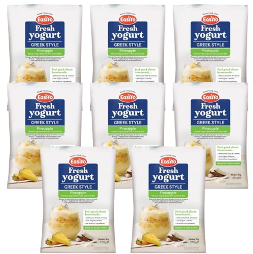 EasiYo Yogurt Greek Style Pineapple With Coconut Bits 8 Pack Yoghurt