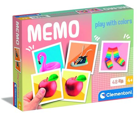 Clementoni Jouet Éducatif Memo Pocket Play with Colors 48 Tiles - pour Enfants, Fabriqué en Italie, 18317