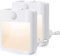 Luz Nocturna con Sensor de Movimiento (2 Piezas) Luz Nocturna Infantil Regulable (120/60/30), Lampara de Noche 2700K Blanco Cálido para Armario, Pasillo, Escalera, Habitación (De Enchufe 2 Unidades)