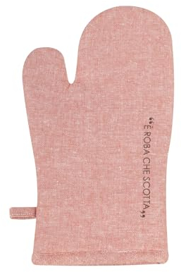 KASANOVA Guanto Forno ruggine con Scritta in Misto Cotone Rosso