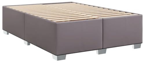 vidaXL Bettgestell, Bettrahmen mit Lattenrost, Polsterbett Bett für Schlafzimmer, Doppelbett Schlafzimmerbett, Grau 140x200cm Kunstleder