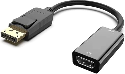 4K Displayport DP to HDMI Adapter, [1440P@60Hz, 1080P@120Hz], Audio & Video Streaming Displayport Male to Hdmi Female Port Converter Compatible with PC, Laptop, Display, Projector