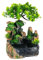Zimmerbrunnen Wasserfall mit LED Beleuchtung - Feng Shui Desktop Tischbrunnen Indoor Ornament,Steingarten Landschaft für Haus Büro,Zimmerbrunnen mit Pflanze & Wasserfall Brunnen
