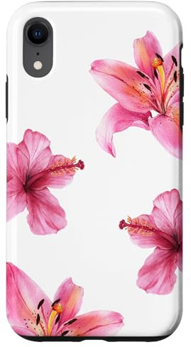 iPhone XR Summer Florals Tiger Lily Hibiscus Hawaii Beach Collage Case