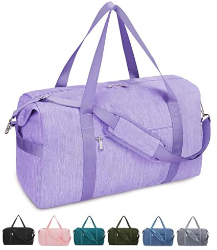 Narwey Handgepäck Tasche für Flugzeug Groß Reisetasche Handgepäck Damen Weekender Bag Sporttasche Damen Herren Handgepäck Koffer 40L (lila)