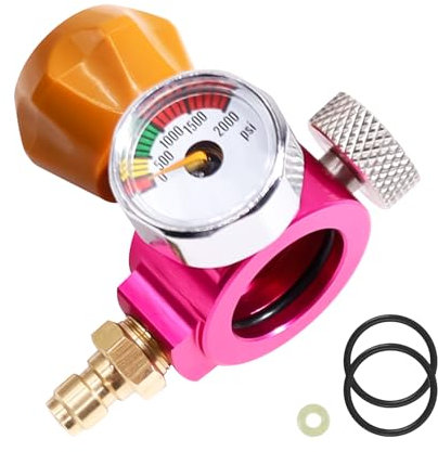 CO2 Schnellanschlussadapter, CO2 Nachfülladapter für Soda Maschine Soda Exchange Carbonator CO2 Adapter mit 2000 Psi Manometer für Duo Terra Art Soda Zylinder