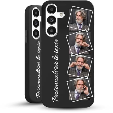 ZDYCASE Personalisierte Handyhülle für Samsung Galaxy A34 5G–Mit eigenem Foto, Bild oder Text–Selbst gestalten–Individuelle Hülle Familie & Freunde–Schwarz