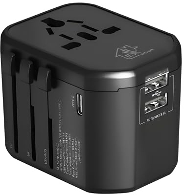 Extralink Reiseadapter Weltweit USB-C & USB-A - Mehrfachadapter für Mehr als 150 Länder, Reisestecker Europa, England, Australien - Zuverlässiger USA Adapter Steckdose