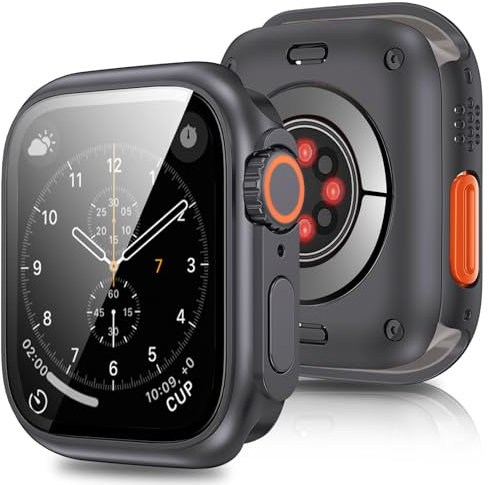 Layeri Cover protettiva per Apple Watch Series SE 2 6 5 4 40 mm custodia di protezione assomiglia ad iWatch Ultra, vetro temperato integrato ad alta sensibilità antiurto cover per iWatch 6 5 4 SE 40