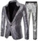 Kswlwccpp Pailletten Anzug Herren, Silvester Outfit, Pailletten Sakko, Glitzer Jacket