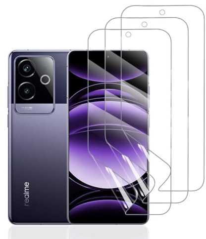 Hhfcryst Protector de Hidrogel Protector para Realme GT 6, 3 Piezas TPU Protectores de Pantalla HD Transparente Suave (Vidrio no templado)
