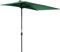 Outsunny Sombrilla Rectangular 230x130x245 cm Parasol para Pared Media Sombrilla con Manivela Protección UV 30+ Impermeable Sombrilla para Balcón Terraza Jardín Verde