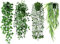 Roqueen 4 Pièces Plante Artificielle Tombante pour l'étagère, Plantes Artificielles Suspendues en Pot Vigne d'eucalyptus, Mandala Vine, Fougère de Boston, Pothos pour Accueil Chambre Mur Etagère