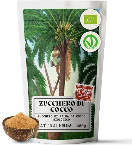 NaturaleBio Coconut Sugar Organic 450g. Natural, Chemical-free, Unrefined Sweetener. Low Glycemic Index. Nutritious Brown Sugar Alternative from the Coconut Palm. Source of Inulin, Aids Digestion