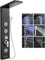 LIFFSSDG Sistema de Torre de Ducha Negra con Cabezal Cascada Termostático LED, 6 Funciones, 3 Chorros de Masaje y Boquilla de Bañera - Acero Inoxidable 304
