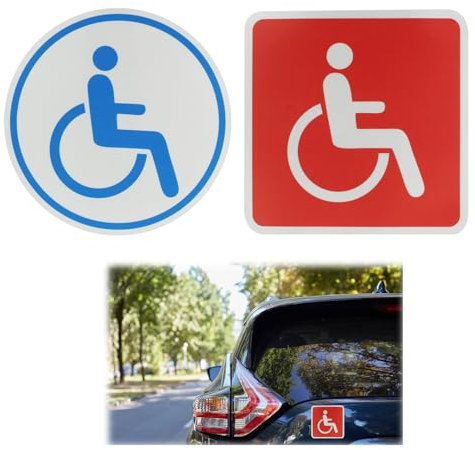 2 adesivi magnetici per disabili, per auto, sedia a rotelle, per auto, per disabili, riflessione in caso di forte radiazione di luce
