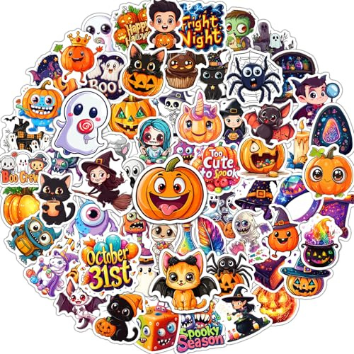 Halloween Water Bottle Stickers Waterproof Vinyl Animal Stickers for Kids