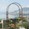 ZHMMJ Large Garden Arch Metal Heavy Duty Arbor for Climbing Plants Black Iron Trellis Archway Pergola Outdoor Arbors Rustproof wide 1.8m 2.2m 3.7m 3.4m 1.4m(Bronze,140W x 220H)