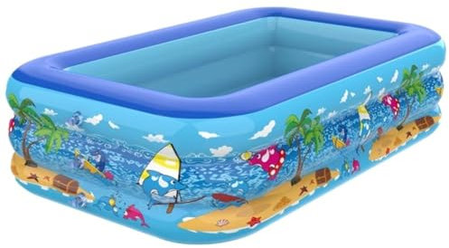 Planschbecken für Kinder, Swimmingpool Kinder 110-180CM Aufblasbares Schwimmbecken, Planschbecken, PVC, for drinnen und draußen, Cartoon-Design, Verdickungsbecken for Kleinkinder, Kinderbecken(140X100
