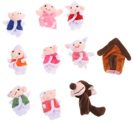 BESPORTBLE Plüsch Fingerpuppen Lamb Und Wolf Lustiges Kleines Stofftier Spielzeug Für Mädchen Und Jungen Kinderfreundliches Robustes Kinderspielzeug Ab Jahren Für Zuhause Und Schule